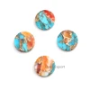 Copper Oyster Turquoise Flat Smooth Round Both Side Flat coin Shape Gemstone for jewelry making