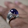 solid 925 sterling silver quality natural amethyst jewelry men designer engagement wholesale price ring