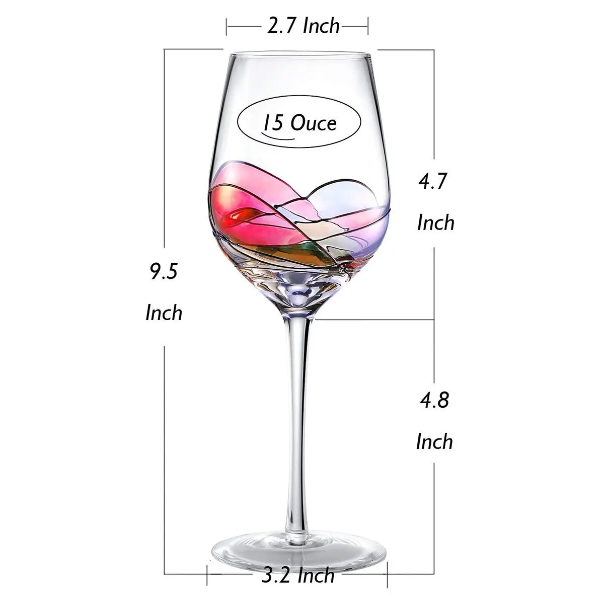 15 Unzen Set Von 1 Weiß Oder Rot Wein Glas Einzigartige