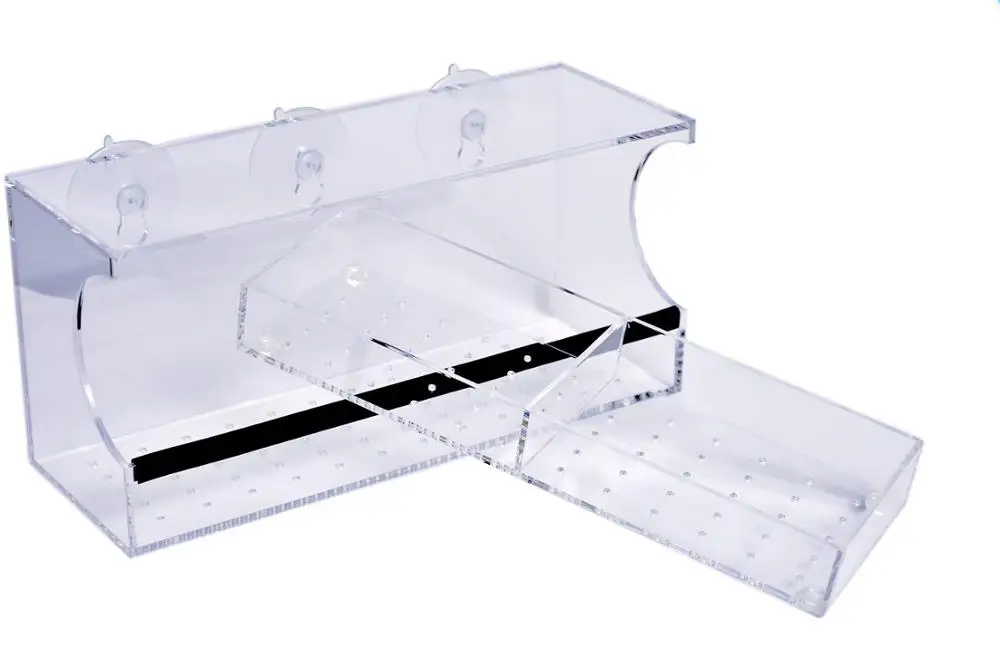 
Wholesale large Window Bird Feeder House ,Acrylic Window Bird Feeder with Strong Suction Cups with removable tray drain holes 