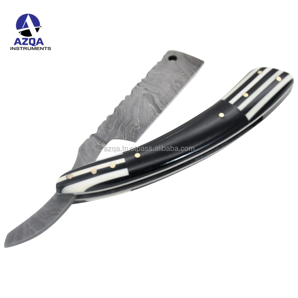 Professional Handmade Pattern Welded Damascus Steel Straight Razorcut