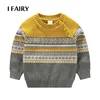Baby Kids Winter Raglan Sleeve Button Sweater Layering Boys Double Knitwear