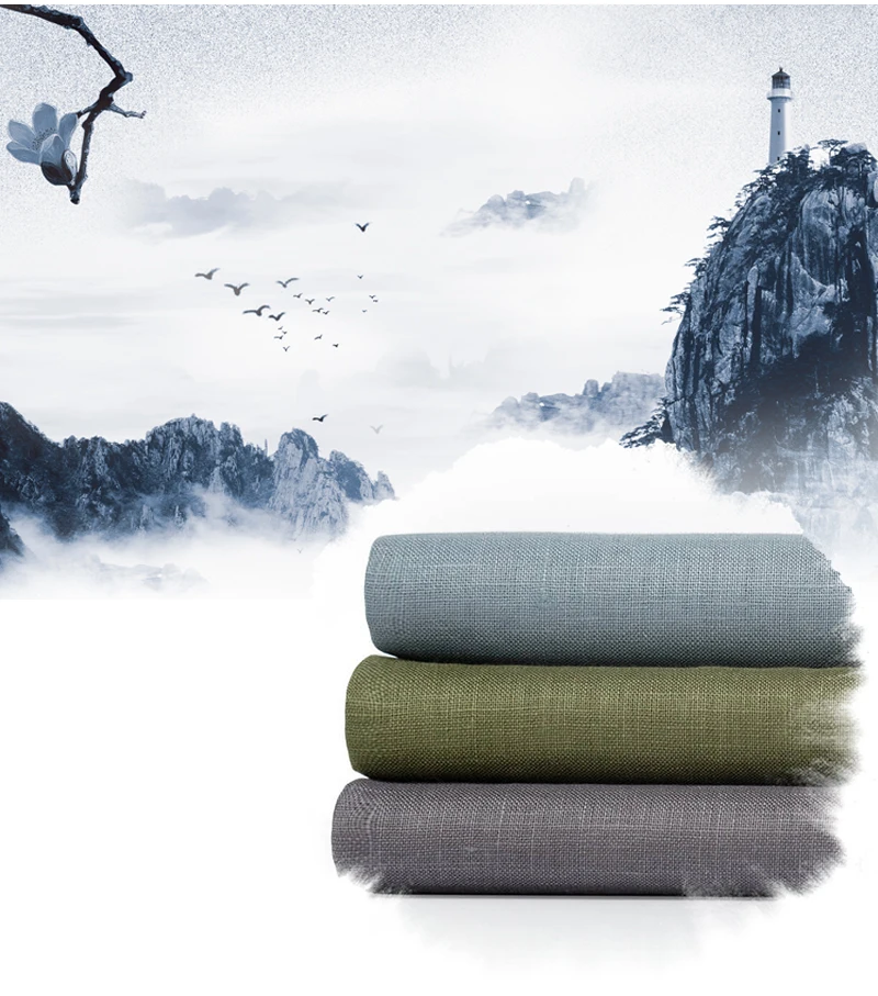 Comfortable 100% washed pure linen fabric for pants