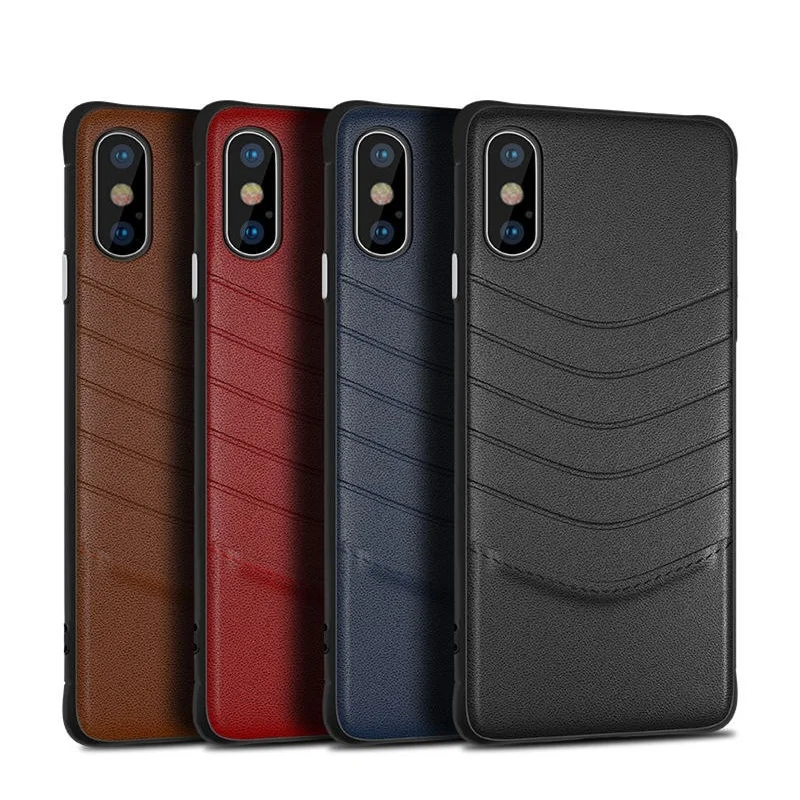 

2019 For Iphone 6 7 8 X XS Ultra Thin PU Leather Skin Cover For Iphone 8 Case, 4 colors