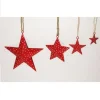 Christmas Hanging Red Star / Hand Painted Metal Star