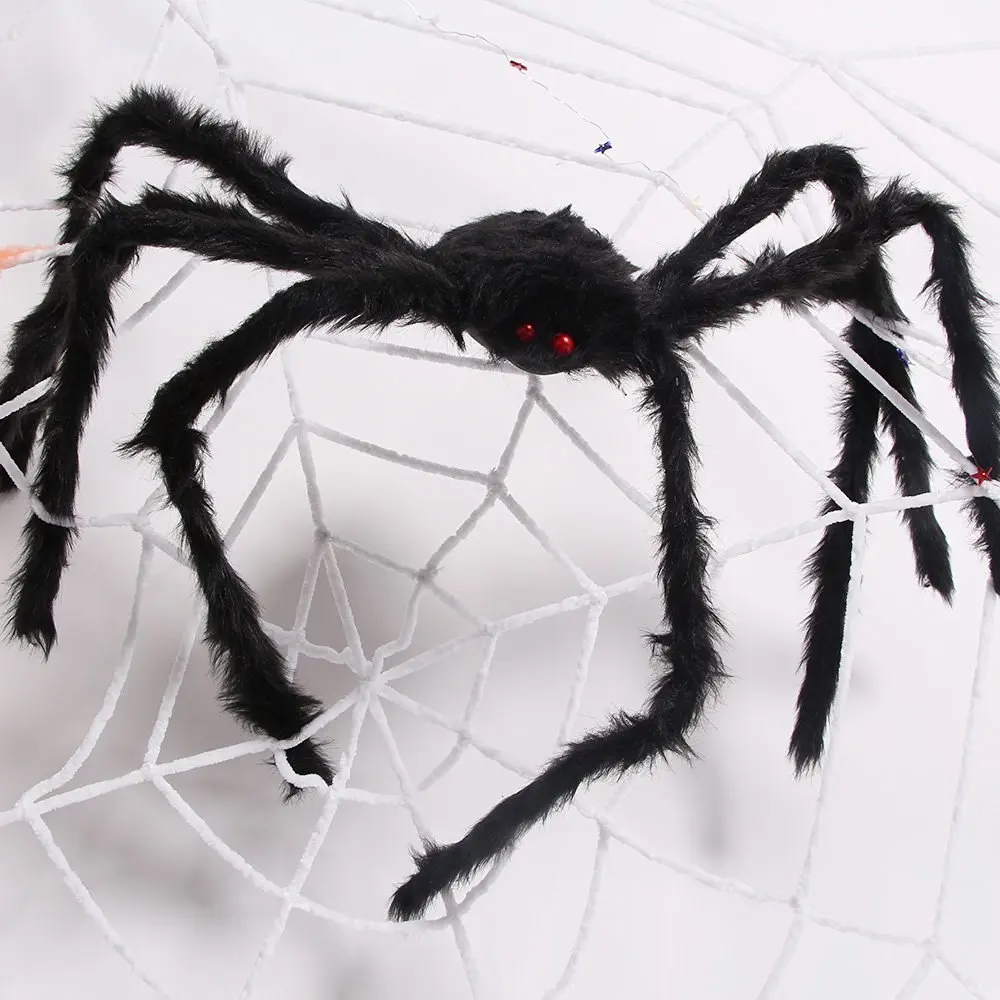 Buy Black Rope Spider Web Decoration With Posable Spider In Cheap