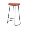 Vintage Rustic Metal Real Leather Bar Stool, Modern Industrial Genuine Leather Padded Sheet Bar Stool, Indian Leather upholstery