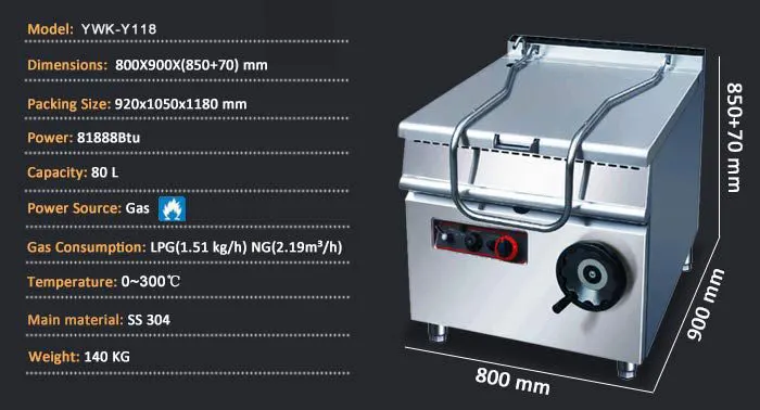 gas tilting bratt pan