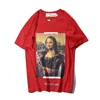 2019 short-sleeved T-shirt Mona Lisa WHITE male and female couple ins same