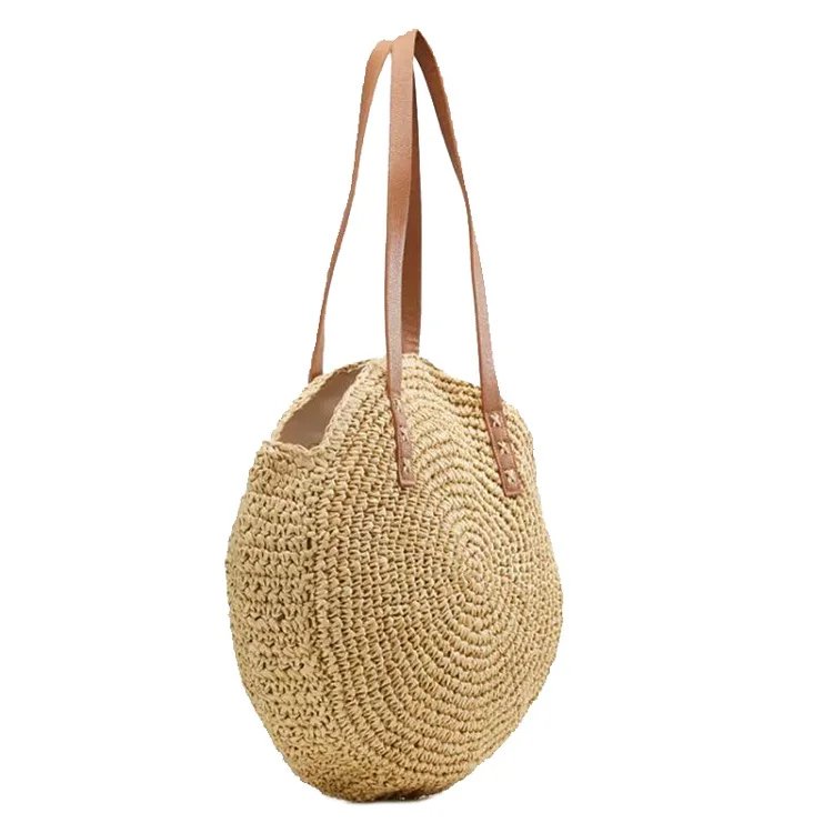 1001 Craft Villages Woven Straw Tote Bag Circle Straw Bag Fashionable