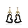 92536 xuping heart ceramic earrings, 14k gold plated custom jewelry