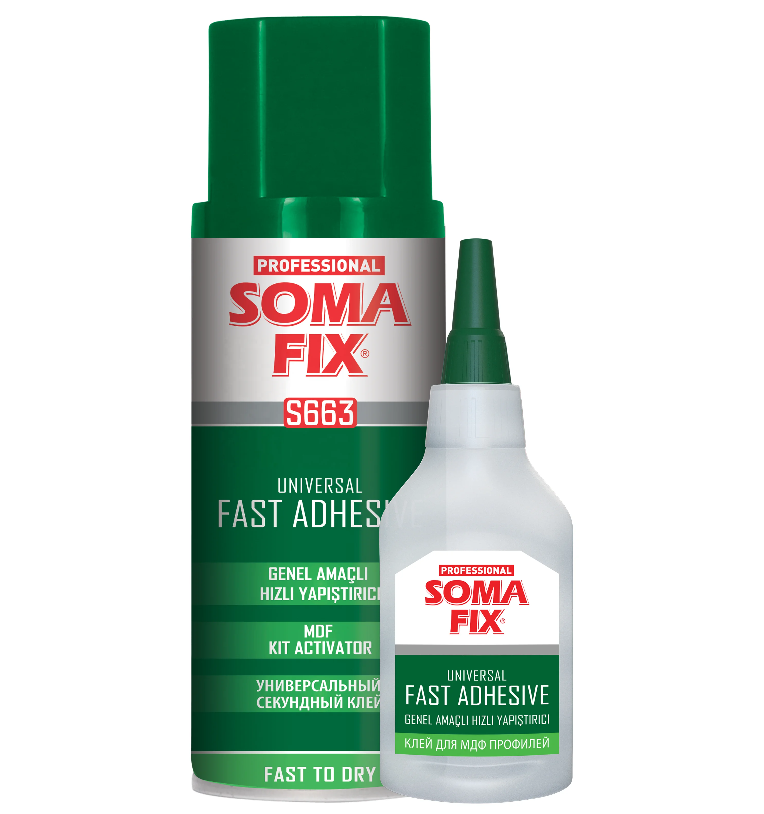 
SOMAFIX 200Ml + 50Gr. Universal Fast Adhesive with activator 