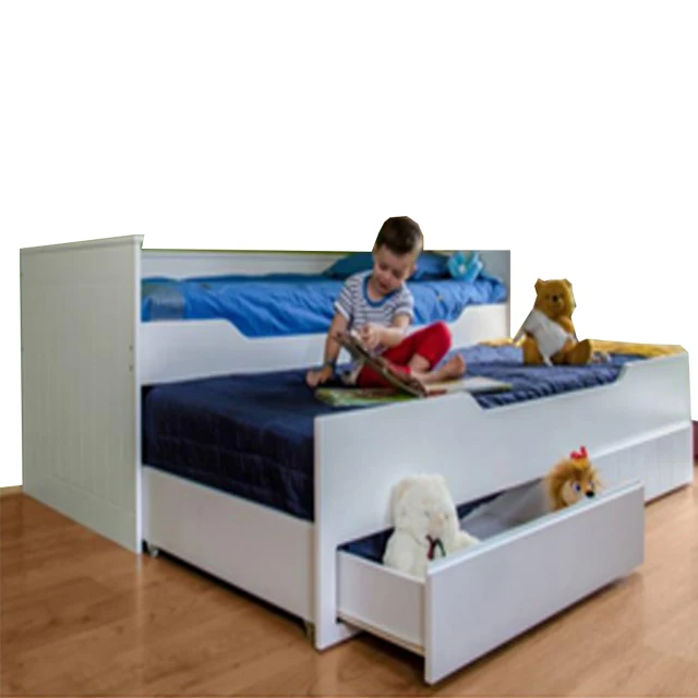 kids white double bed