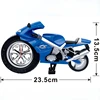 Creative Artistic Motorcycle Alarm Clock Desk Clock Model for Household Shelf Decorations (Blue)