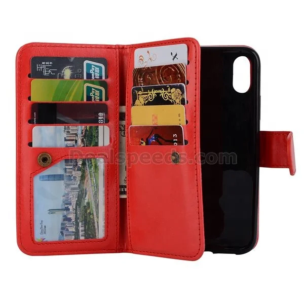 Crasyhorse Pattern Detachable Wallet Stand Leather Case with Wrist Strap for iPhone X Crasyhorse Pattern Detachable Wallet Stand Leather Case with Wrist Strap for iPhone X