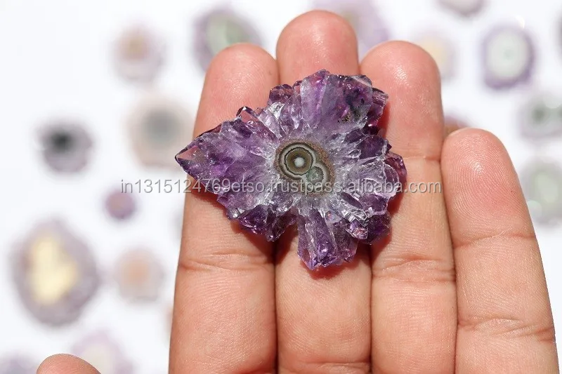 Amethyst Slice Cabochon Mother's Day Gift 100% Natural Amethyst Slice Gemstone Bio Amethyst Loose Stone For Jewelry Making