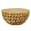 One of a kind designer coffee table made with solid teak root wood , coin coffee table