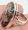 Leopard Skin Jasper Gemstone Ring 925 sterling silver ring wholesale fashion silver jewelry