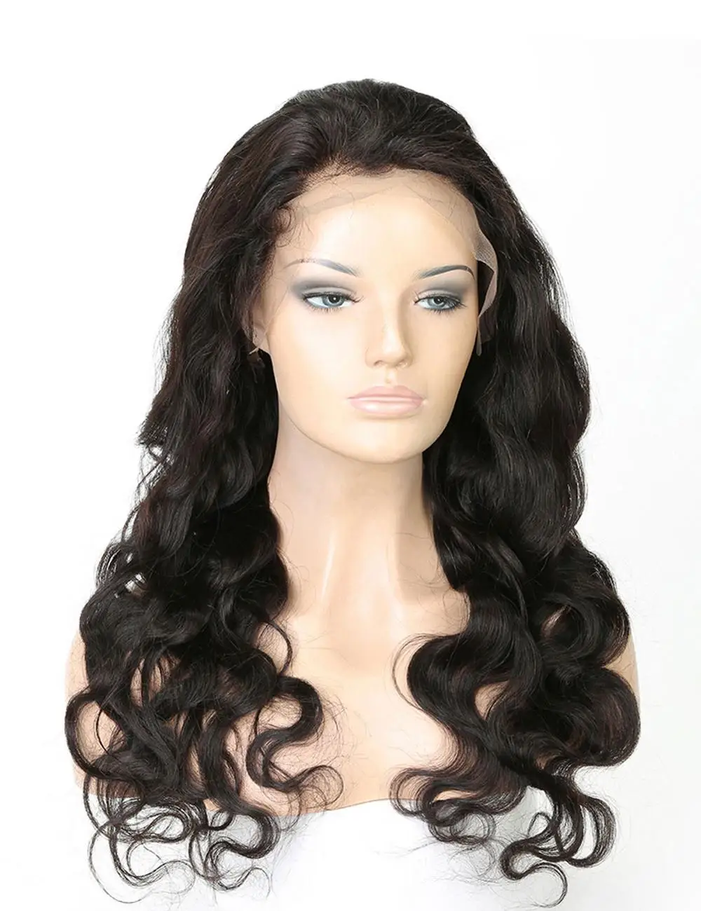 Hexin fashion Body Wave bundles Human Virgin Hair 14-30 Inch Lace 360 lace Frontal Wig Natural Color with bleached knots