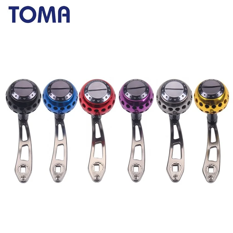 

TOMA aluminum alloy rocker fishing reel handle for bait casting reels fishing accessory, Blue;black;red;purple;yellow;silver