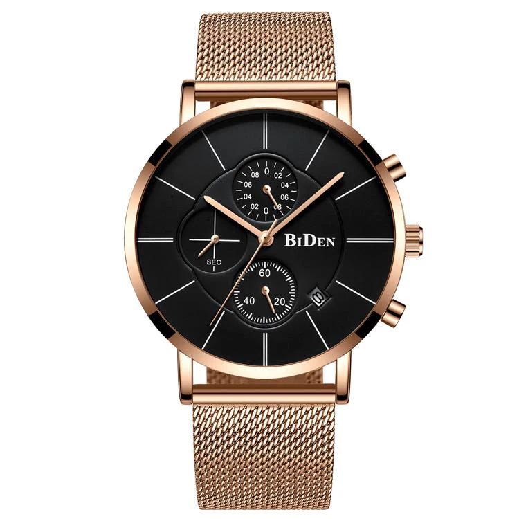 

Alloy Case Mesh Stainless Steel Straps Mens Chronograph Watch