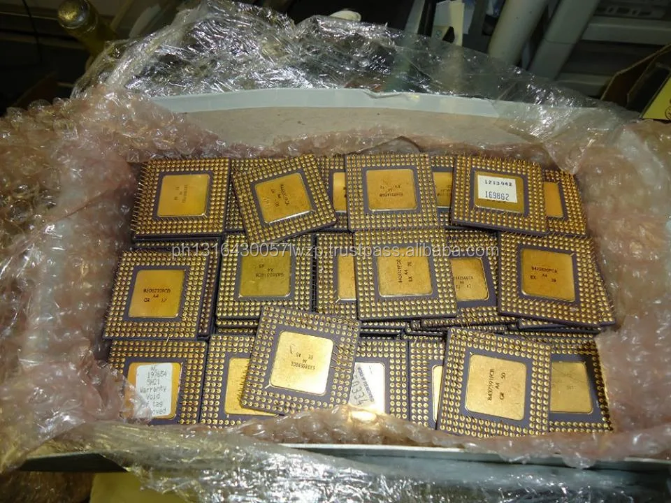 intel pentium pro ceramic cpu processor scrap with gold parts