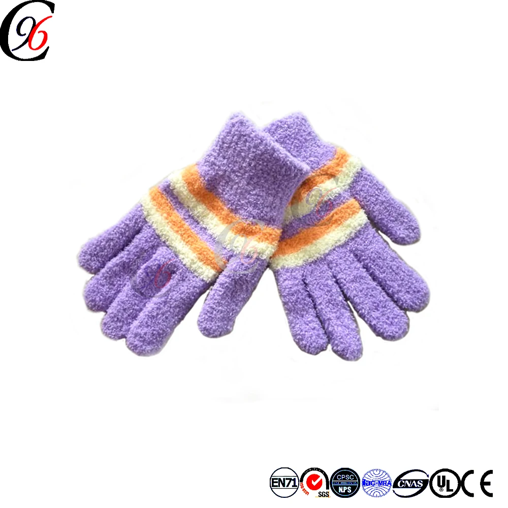 Chengxing top quality custom wholesale acrylic knitted crochet keep warm acrylic magic stretch cheap funny winter glove