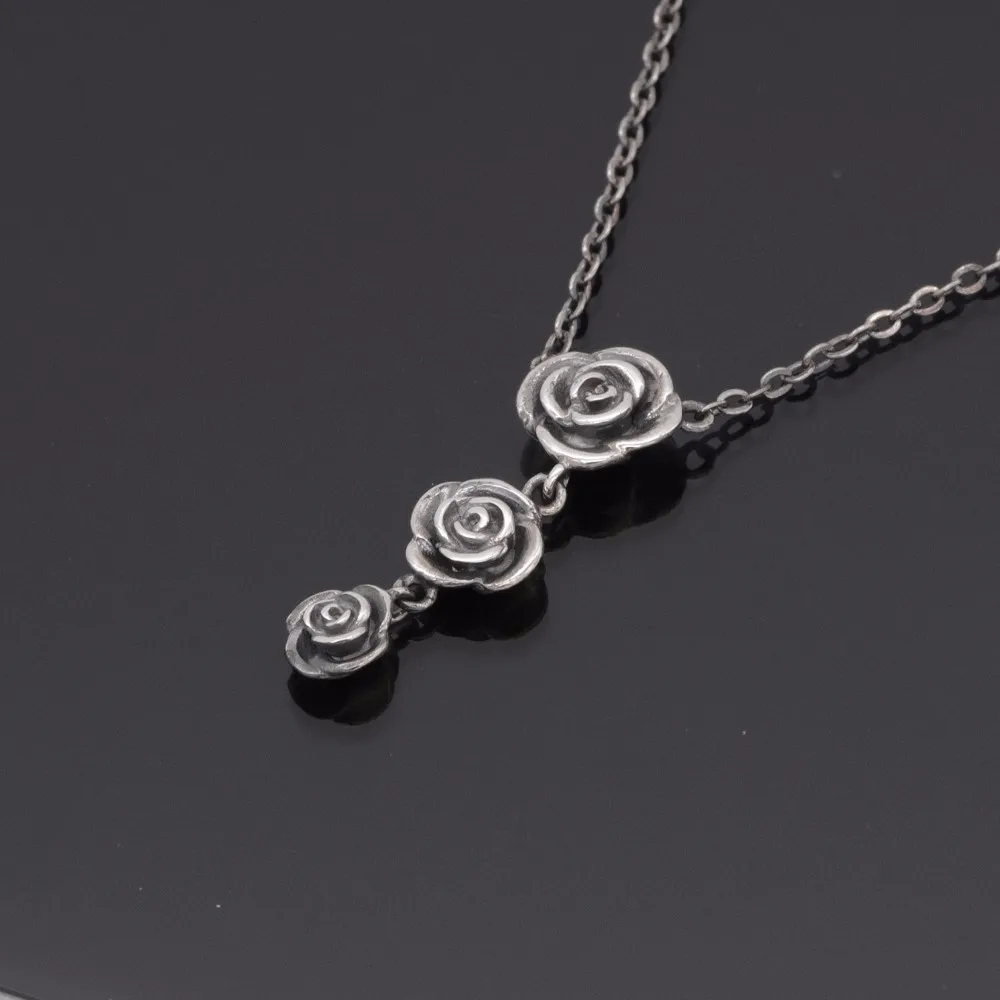 Oxidation Jewellery 925 Sterling Silver Jewelry Black Rose Flower ...