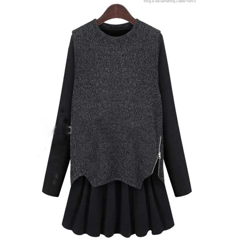 

ms sleeve two pieces women yards dress XL/xxL/xxxL/XXXXL/XXXXXL, Dark grey/light grey