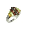 Design best sell cast 925 sterling silver garnet multi gemstone ring