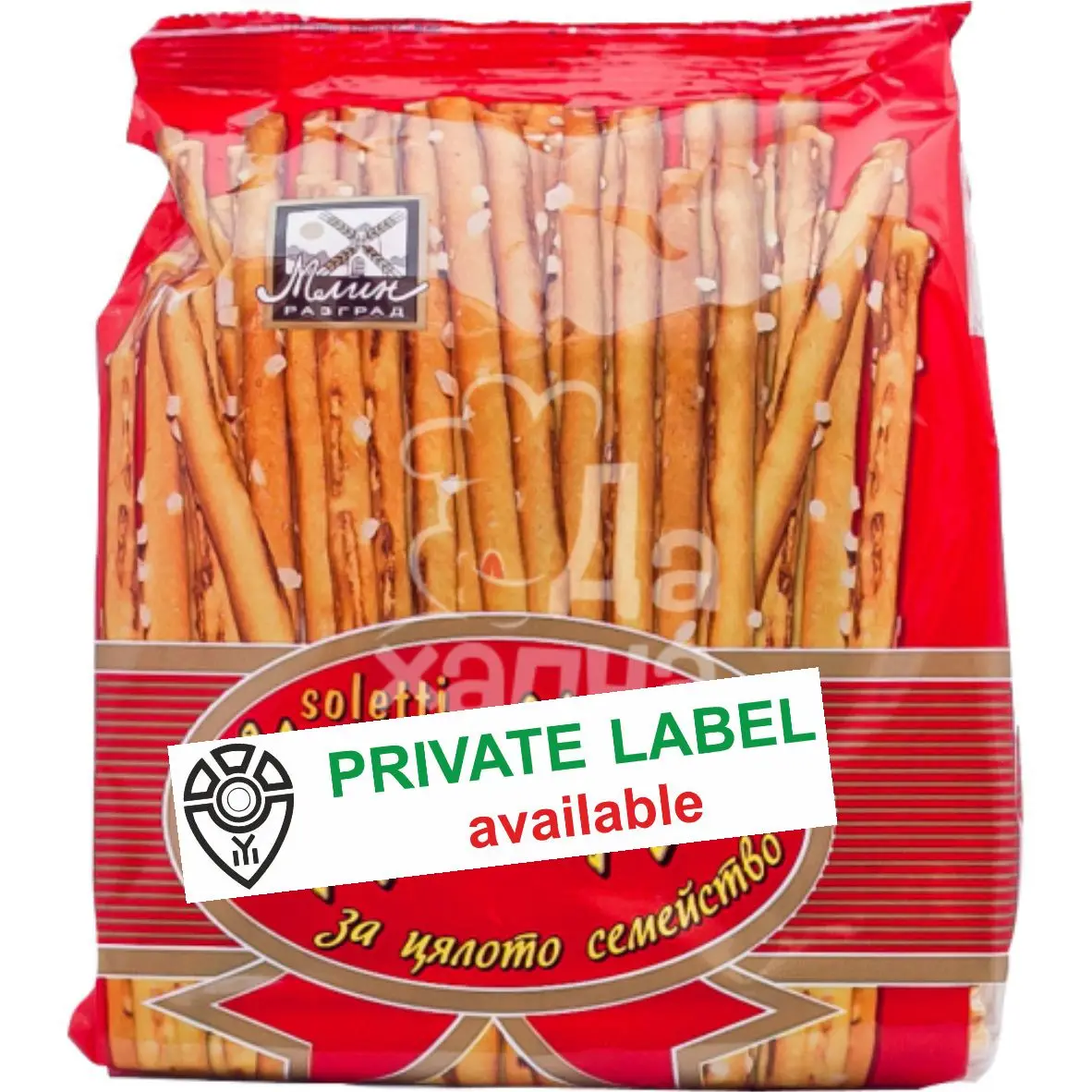 sticks pretzels with salt with sesame private label available