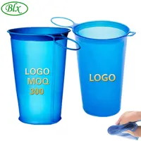 

BLX Portable Collapsible custom drinking cup Lightweight Food Grade 200ml Silicone blue Sport Water Reusable folding coffee cup