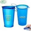 BLX Portable Collapsible custom drinking cup Lightweight Food Grade 200ml Silicone blue Sport Water Reusable folding coffee cup