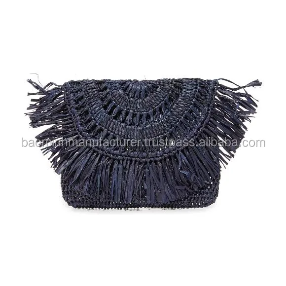 woven raffia clutch