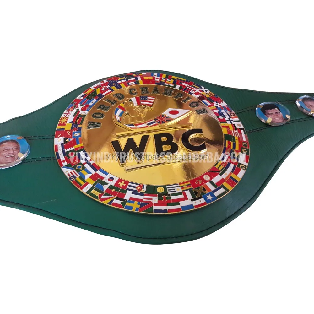 WBC World Championship Leather Belt Adult Size A Grade Quality Metal Plates 