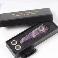 

wholesale Natural Dream purple Amethyst tobacco stone pipe crystal smoking pipes for sale