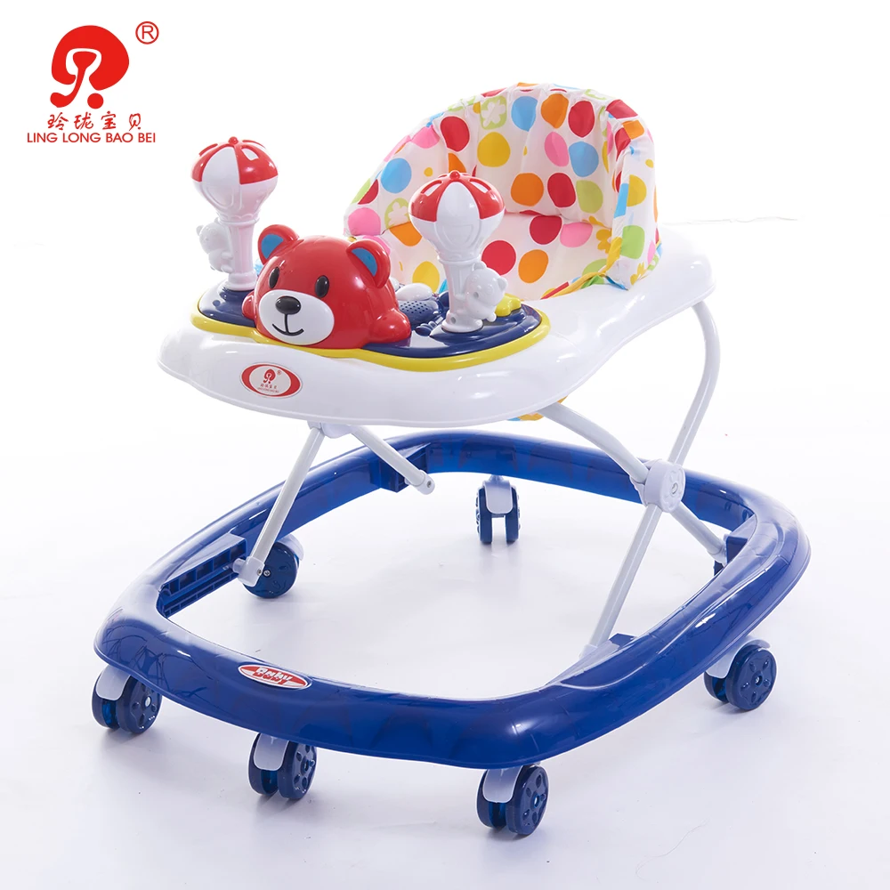

Hot sales plastic wheels walking assistant walker for children with light and music