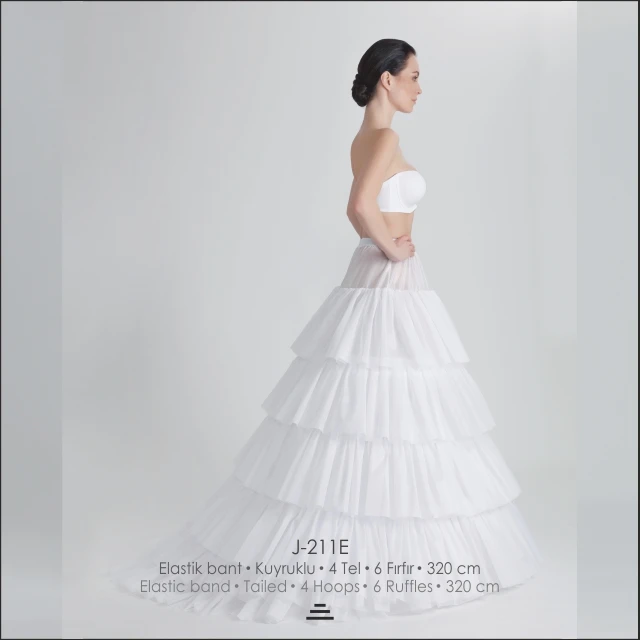 
Tailed 6 Layers Tulle Petticoat For Wedding Dresses 