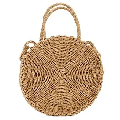 circle straw bag