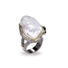 Natural Button Pearl Ring Design New 925 Sterling Silver Ring Jewelry For Party