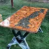 Modern Wooden Top & Iron Base Dining Table /Office Desk/Decor table.