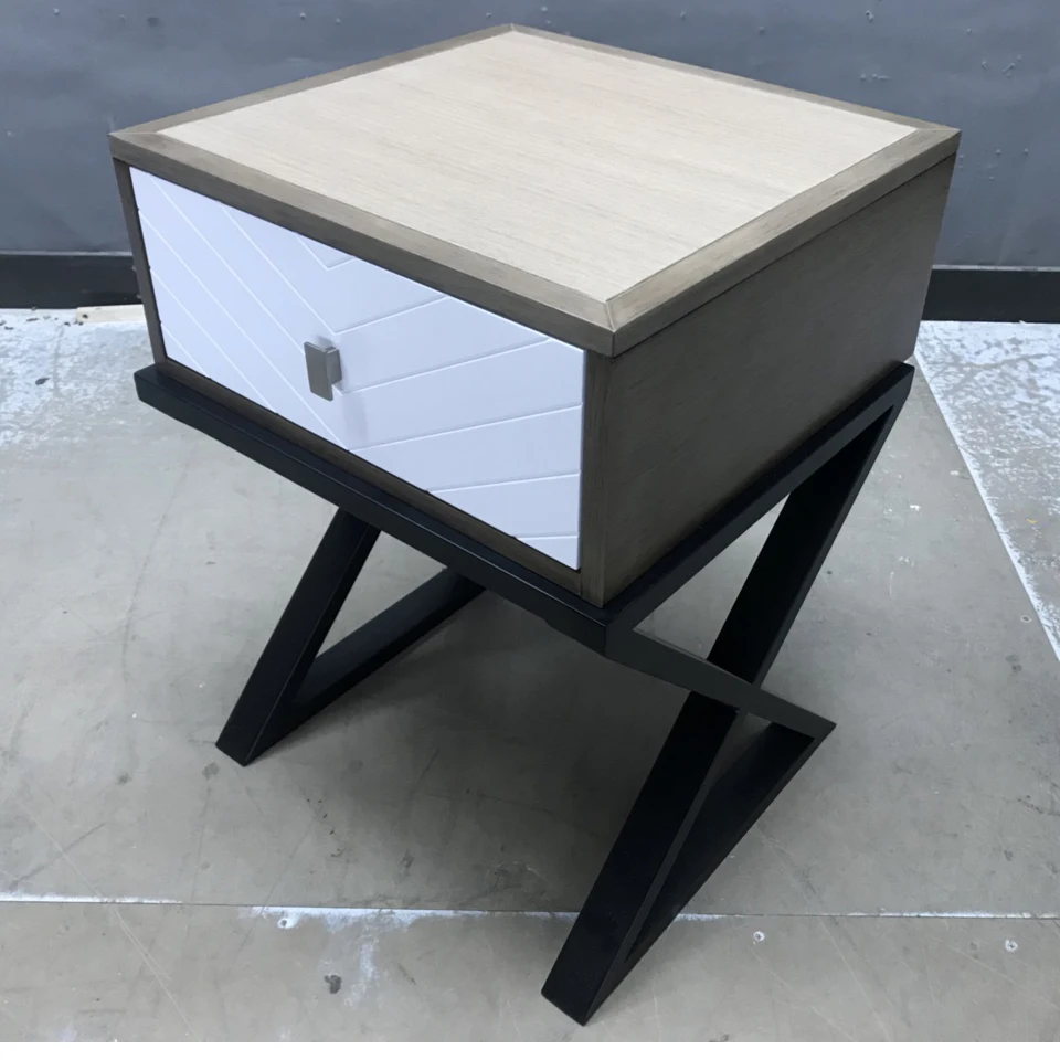 Bedside Table With Drawer And Metal Leg Buy Wooden Bedside Table