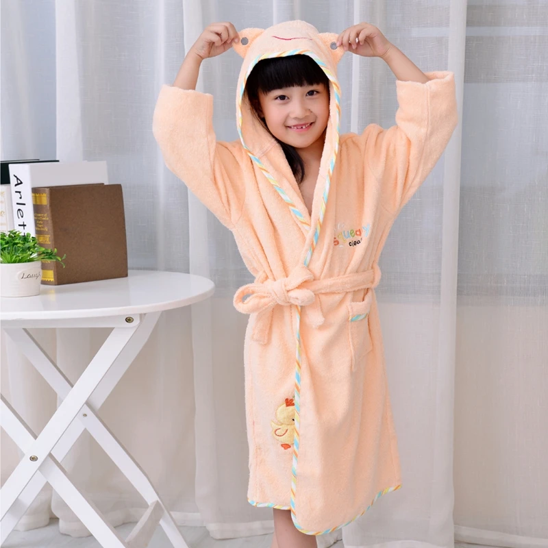 Kids Terry Cloth Bathrobe Cheap White Hooded Kids Terry Cloth Bathrobe