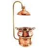 Indian art villa steel copper chafing dish with sigdi stand