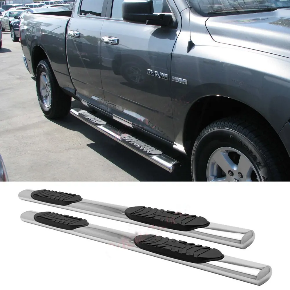 FIT 02-08 DODGE RAM 1500 QUAD CAB 4/" SIDE STEP RUNNING BOARD S//S OVAL PICKUP