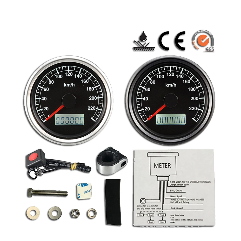 60mm High Accuracy Ip67 Trip Meter Universal Motorcycle Speedometer