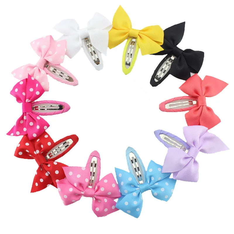 

2 Inch Snap Hair Clips Pinwheel Bow--Boutique No Slip Grip Metal Barrettes for Girls Teens Toddlers Babies Children Kids