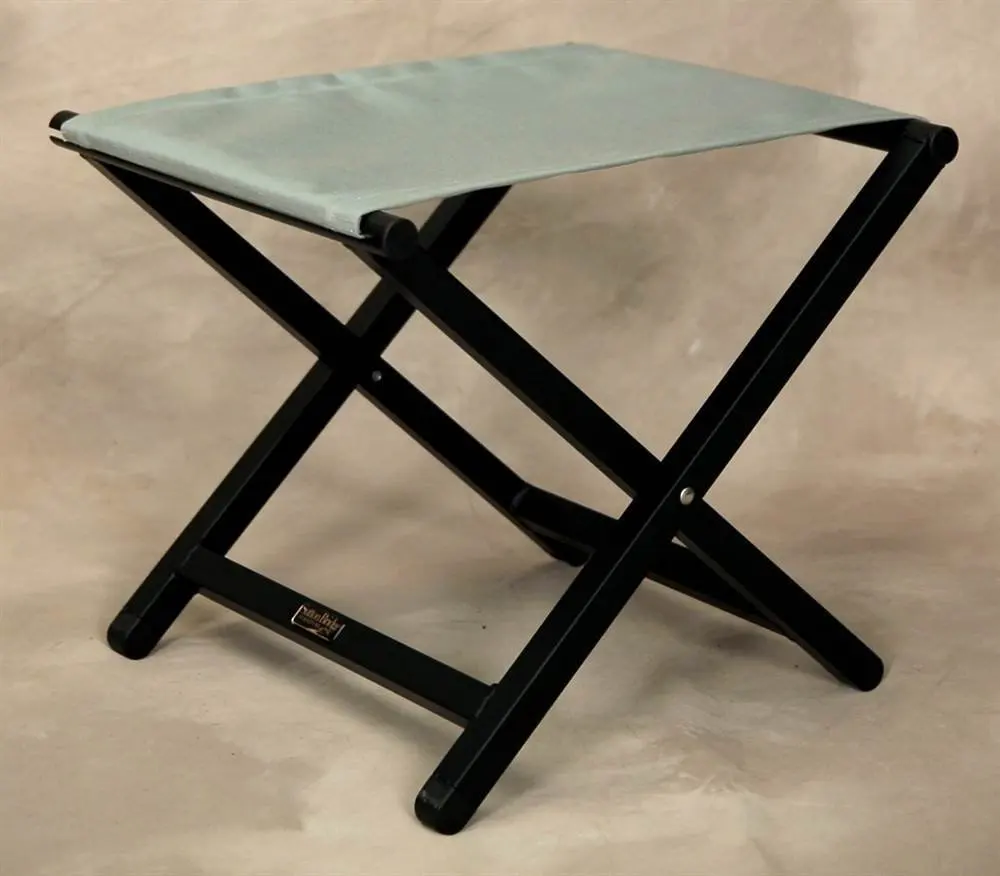 Folding Aluminum Director Style Footstool w Spa Fabric Top