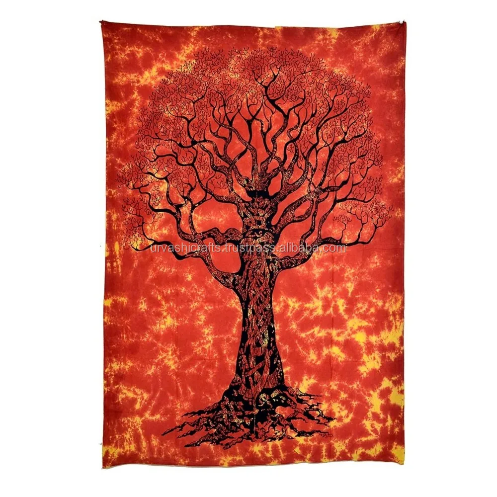 Indian Wall Decor Tree Of Life Throw Single Beach Tie Dye Cheap