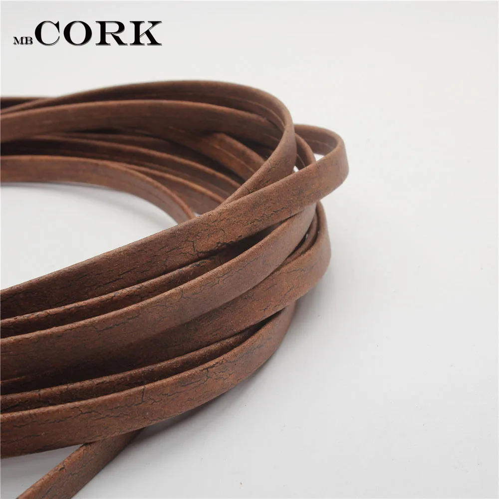 Portuguese Cork 10mm natural cork rustic Carbon burning color cord 10mm leather jewelry finding, craft supply Cor-205